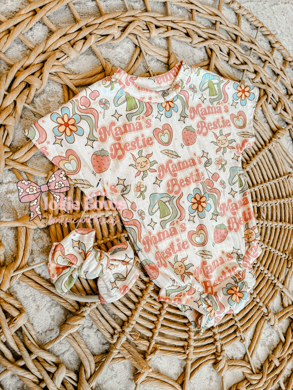 0-3m cozy romper & Brooke bow